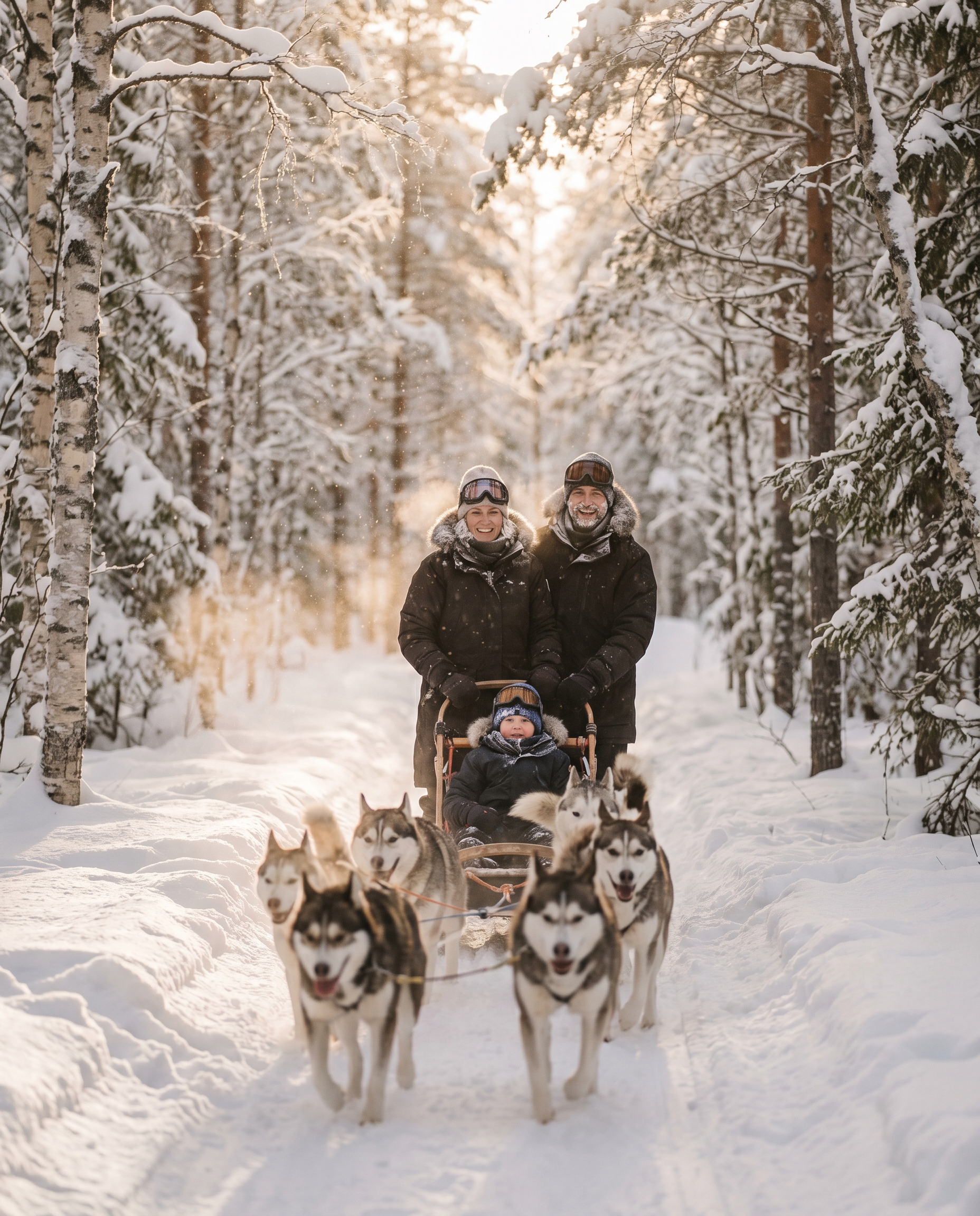 El trineo de los huskies